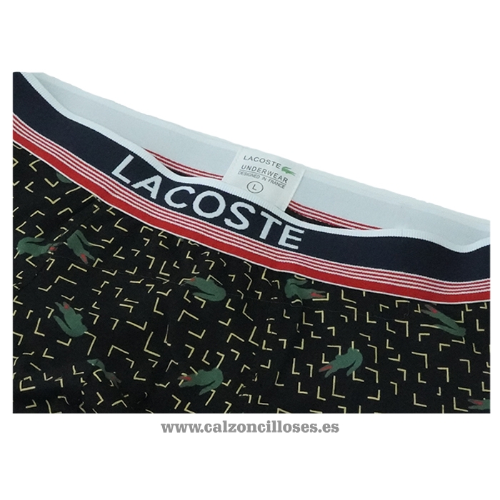 Boxer Lacoste Hombre Prints Colors Negro Verde